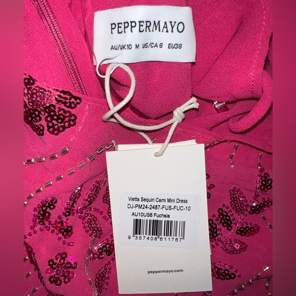 Peppermayo Fuchsia Sequin Cami Dress - Picture 2 of 3